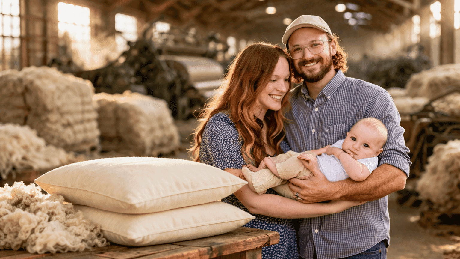 Handmade organic wool pillows from The Woolshire with Bitcoin rewards
